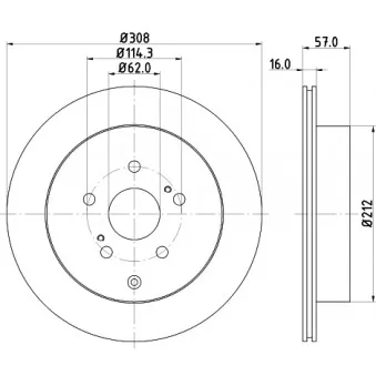 Jeu de 2 disques de frein arrière MINTEX OEM 5561177K01