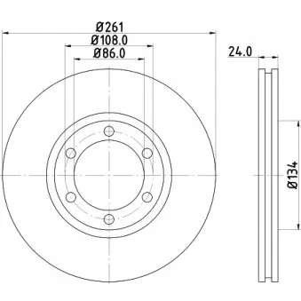 Jeu de 2 disques de frein avant MINTEX OEM 0K60A33251