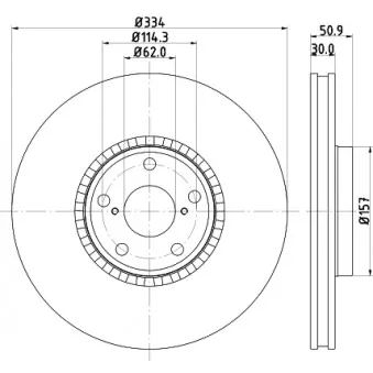 MINTEX MDC2353L - Disque de frein avant gauche