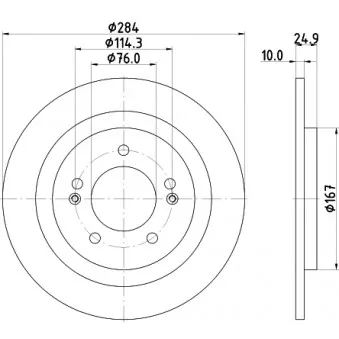 Jeu de 2 disques de frein arrière MINTEX OEM 584113Z100