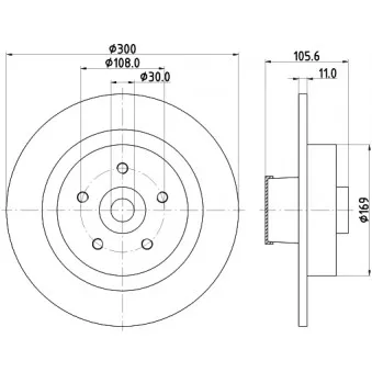 Jeu de 2 disques de frein arrière MINTEX OEM 8200736267