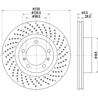 Disque de frein avant droit MINTEX OEM 99735140201