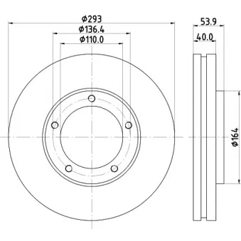 Jeu de 2 disques de frein avant MINTEX MDC2735 pour MITSUBISHI Canter (FB7, FB8, FE7, FE8) FE74S - 131cv