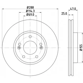 Jeu de 2 disques de frein avant MINTEX OEM 51712G4000