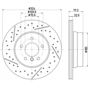 Jeu de 2 disques de frein arrière MINTEX OEM 34216795754