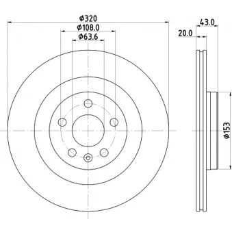 Jeu de 2 disques de frein arrière MINTEX OEM 31471816