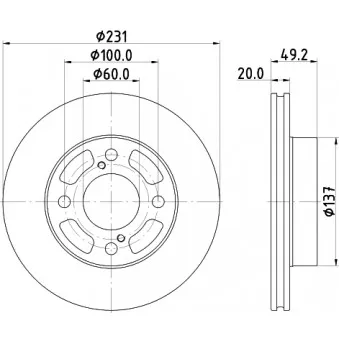 Jeu de 2 disques de frein avant MINTEX OEM 5531184M00