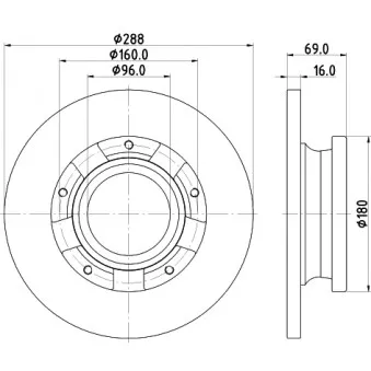 Jeu de 2 disques de frein arrière MINTEX OEM 2021562