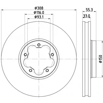 Jeu de 2 disques de frein avant MINTEX OEM BK211125FA