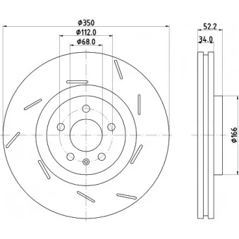 Disque de frein avant droit MINTEX OEM 95B615302