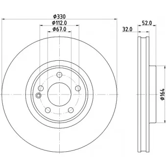 Jeu de 2 disques de frein avant MINTEX OEM A4474211900