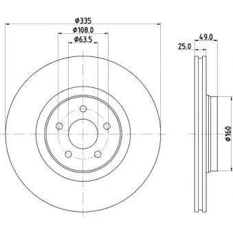 Jeu de 2 disques de frein avant MINTEX OEM 2024595