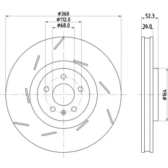 Disque de frein avant gauche MINTEX OEM 95B615301J