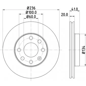 Jeu de 2 disques de frein avant MINTEX MDC322 pour OPEL CORSA 1.7 D - 60cv