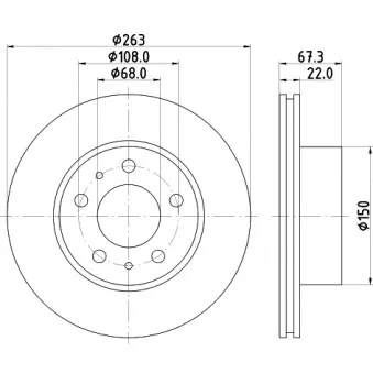 Jeu de 2 disques de frein avant MINTEX OEM 12281531