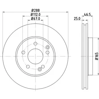 Jeu de 2 disques de frein avant MINTEX MDC852 pour MERCEDES-BENZ CLASSE C C 220 - 163cv