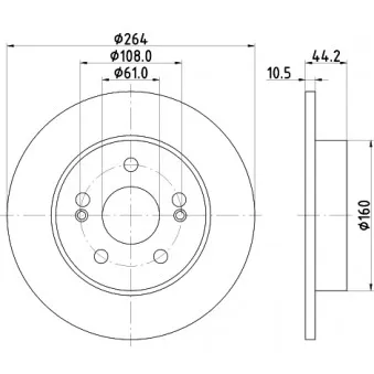 Jeu de 2 disques de frein arrière MINTEX OEM 7701205846