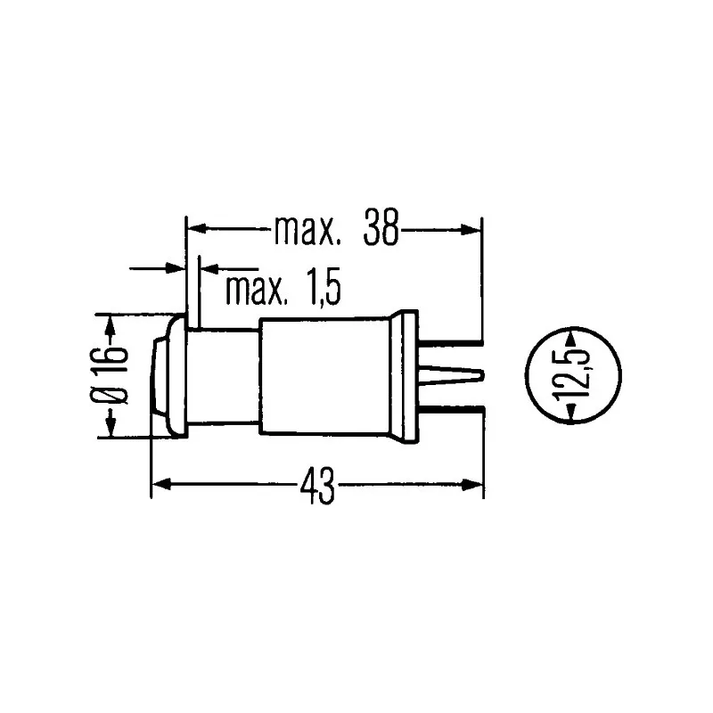 Lampe témoin HELLA 2AA 001 204-011 - Visuel 1