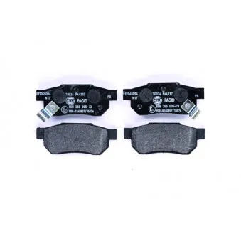 Jeu de 4 plaquettes de frein arrière HELLA OEM 43022SR3010