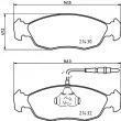 HELLA 8DB 355 007-711 - Jeu de 4 plaquettes de frein avant
