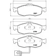 HELLA 8DB 355 007-751 - Jeu de 4 plaquettes de frein avant