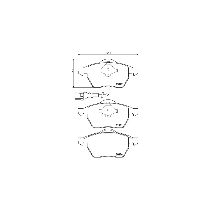 Jeu de 4 plaquettes de frein avant HELLA 8DB 355 008-471 - Visuel 1