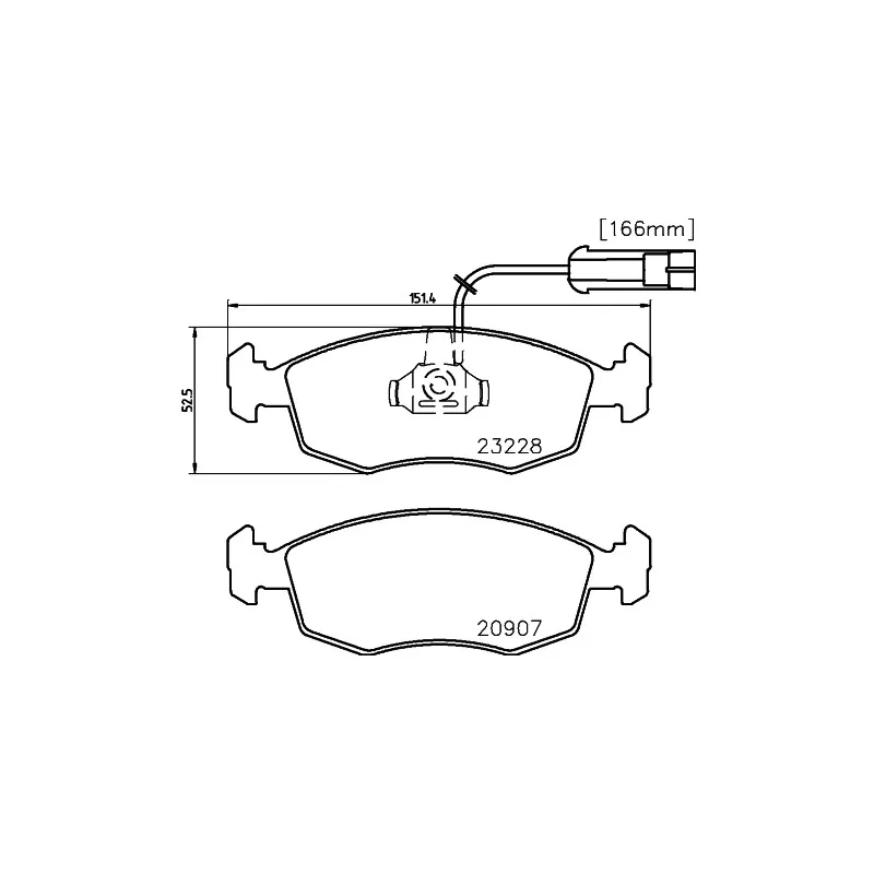 Jeu de 4 plaquettes de frein avant HELLA 8DB 355 008-521 - Visuel 1