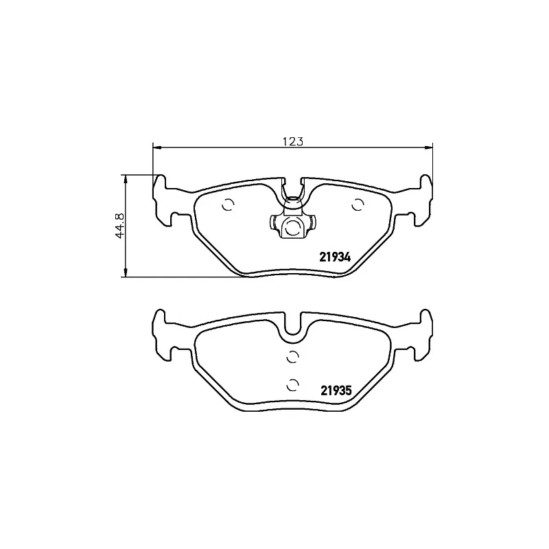 Jeu de 4 plaquettes de frein arrière HELLA 8DB 355 009-051 - Visuel 1