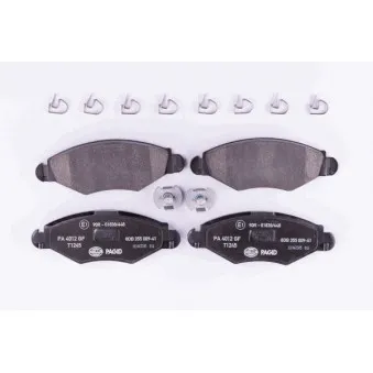 Jeu de 4 plaquettes de frein avant HELLA 8DB 355 009-411