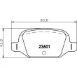 HELLA 8DB 355 009-551 - Jeu de 4 plaquettes de frein arrière