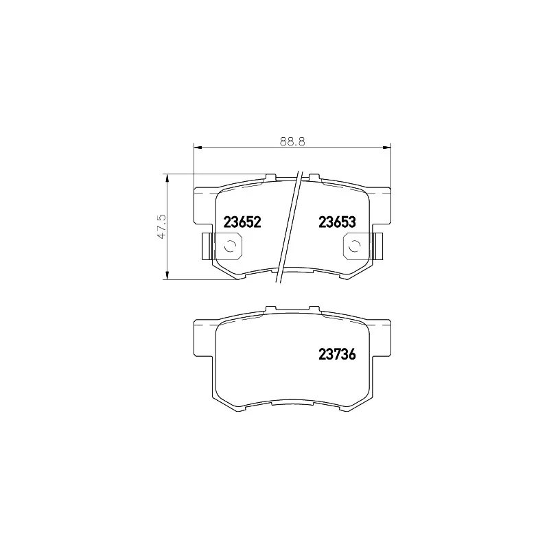 Jeu de 4 plaquettes de frein arrière HELLA 8DB 355 009-581 - Visuel 1