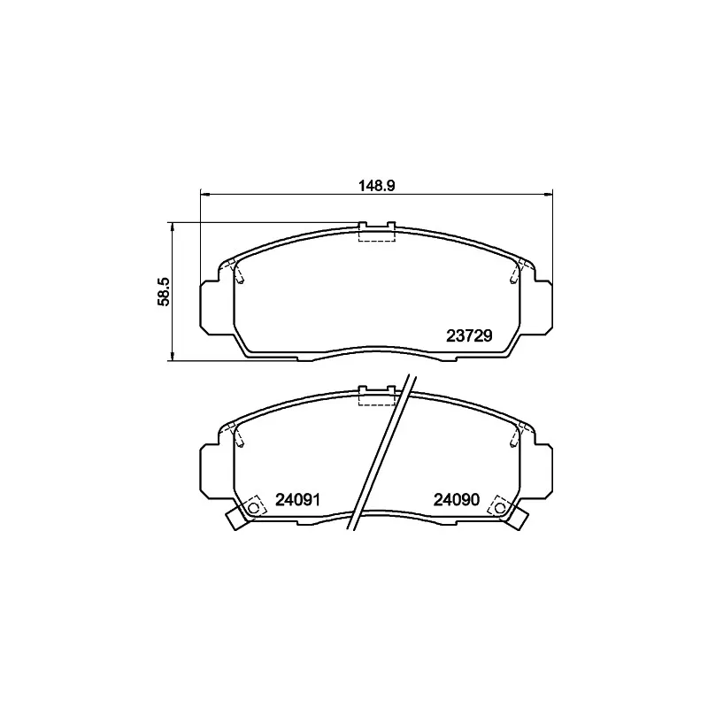 Jeu de 4 plaquettes de frein avant HELLA 8DB 355 009-771 - Visuel 1