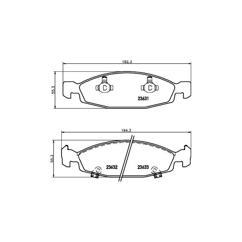 Jeu de 4 plaquettes de frein avant HELLA 8DB 355 009-881 - Visuel 1