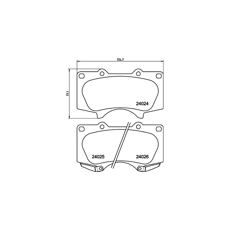 Jeu de 4 plaquettes de frein avant HELLA 8DB 355 010-491 - Visuel 1
