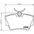 HELLA 8DB 355 010-761 - Jeu de 4 plaquettes de frein arrière