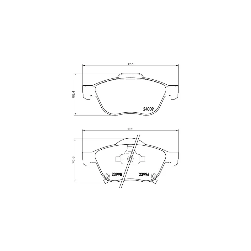 Jeu de 4 plaquettes de frein avant HELLA 8DB 355 011-041 - Visuel 1