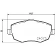 HELLA 8DB 355 011-231 - Jeu de 4 plaquettes de frein avant