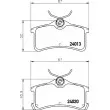HELLA 8DB 355 011-511 - Jeu de 4 plaquettes de frein arrière