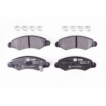 Jeu de 4 plaquettes de frein avant HELLA OEM 9194893