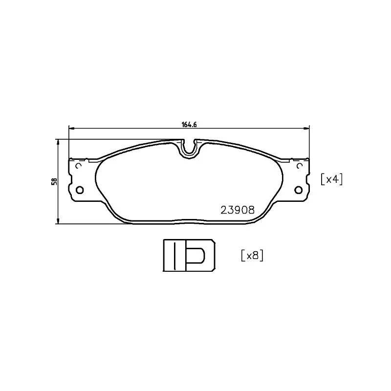 Jeu de 4 plaquettes de frein avant HELLA 8DB 355 012-251 - Visuel 1