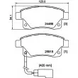 HELLA 8DB 355 012-781 - Jeu de 4 plaquettes de frein arrière