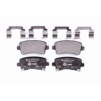 Jeu de 4 plaquettes de frein arrière HELLA OEM 13365958