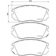 HELLA 8DB 355 013-051 - Jeu de 4 plaquettes de frein avant