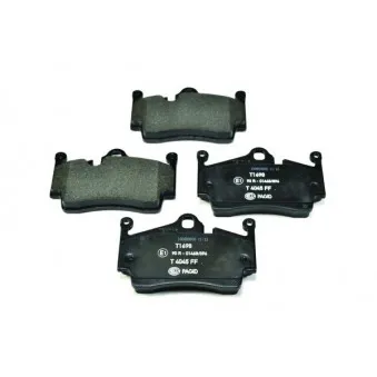 Jeu de 4 plaquettes de frein arrière HELLA 8DB 355 013-311 pour PORSCHE CAYMAN 2.7 - 245cv