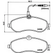 HELLA 8DB 355 013-411 - Jeu de 4 plaquettes de frein avant