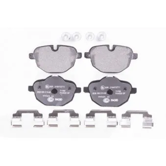 Jeu de 4 plaquettes de frein arrière HELLA OEM 2456870