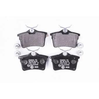 Jeu de 4 plaquettes de frein arrière HELLA OEM 1623180680