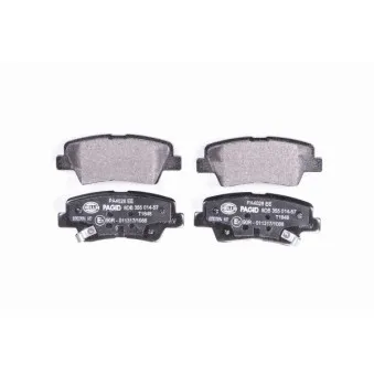 Jeu de 4 plaquettes de frein arrière HELLA OEM 583024QA00