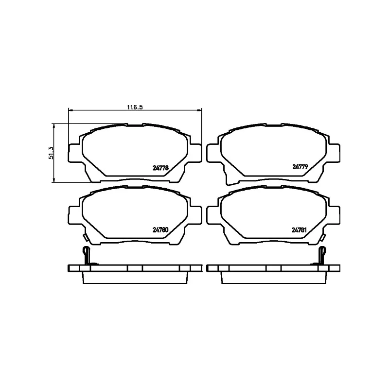 Jeu de 4 plaquettes de frein avant HELLA 8DB 355 014-601 - Visuel 1