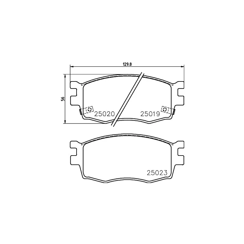 Jeu de 4 plaquettes de frein avant HELLA 8DB 355 014-921 - Visuel 1